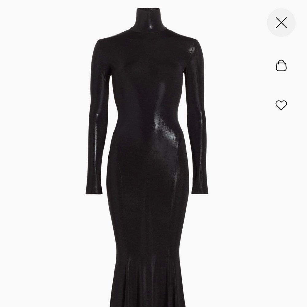 Norma Kamali Women’s Coated Turtleneck Metallic Fishtail Gown